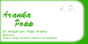 aranka popp business card